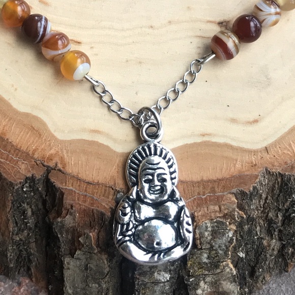 🔴SALE ! Genuine copper agate buddha boho necklace - Picture 4 of 8